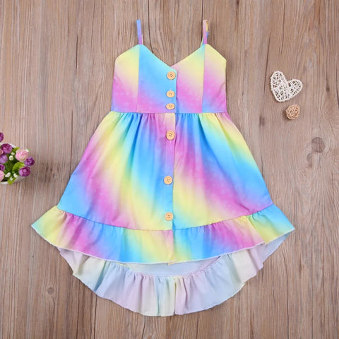 Pastel Rainbow Hi-Low Dress