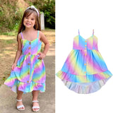Pastel Rainbow Hi-Low Dress