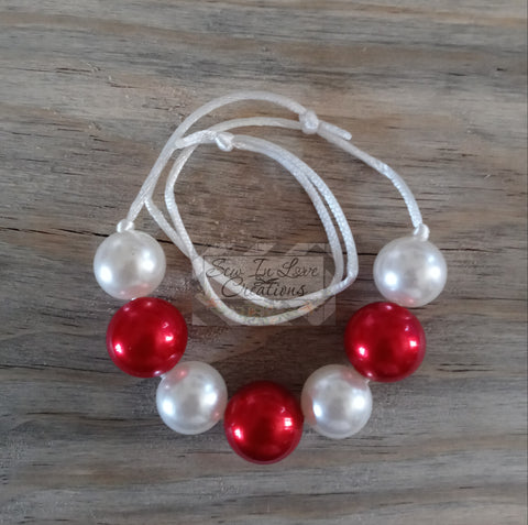 Red & White Pearl Necklace